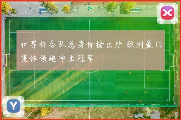 世界杯各队总身价榜出炉 欧洲豪门集体领跑冲击冠军